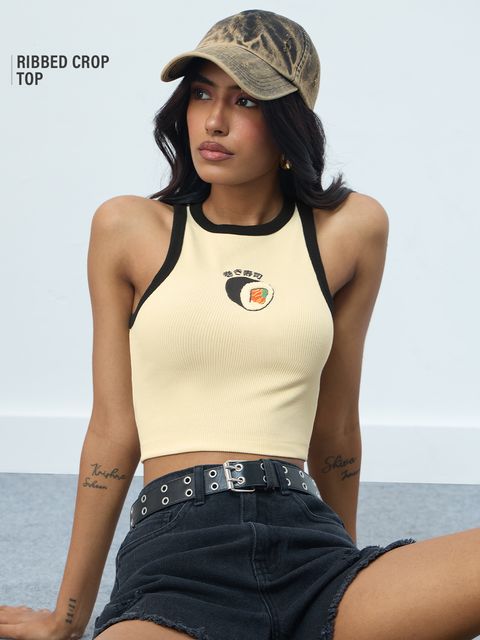 Ribbed Tank Top: Sushi Roll